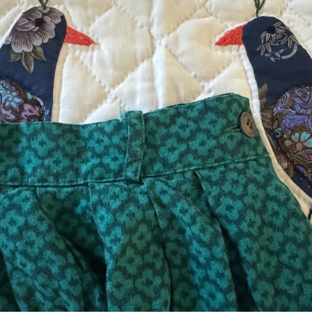 80’s vintage floral green skirt - Picture 5 of 6